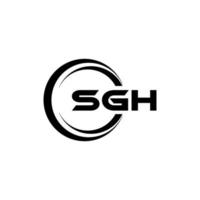 SGH letter logo design in illustration. Vector logo, calligraphy designs for logo, Poster, Invitation, etc.