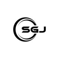 SGJ letter logo design in illustration. Vector logo, calligraphy designs for logo, Poster, Invitation, etc.