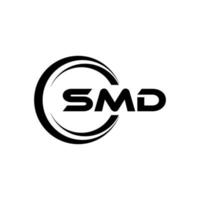 SMD letter logo design in illustration. Vector logo, calligraphy designs for logo, Poster, Invitation, etc.