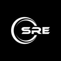 SRE letter logo design in illustration. Vector logo, calligraphy designs for logo, Poster, Invitation, etc.