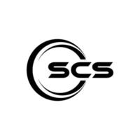 diseño del logotipo de la letra scs en la ilustración. logotipo vectorial, diseños de caligrafía para logotipo, afiche, invitación, etc. vector