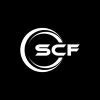 diseño de logotipo de letra scf en ilustración. logotipo vectorial, diseños de caligrafía para logotipo, afiche, invitación, etc. vector