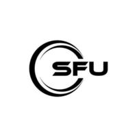 diseño del logotipo de la letra sfu en la ilustración. logotipo vectorial, diseños de caligrafía para logotipo, afiche, invitación, etc. vector