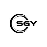 SGY letter logo design in illustration. Vector logo, calligraphy designs for logo, Poster, Invitation, etc.