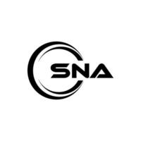 SNA letter logo design in illustration. Vector logo, calligraphy designs for logo, Poster, Invitation, etc.