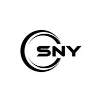 diseño de logotipo de letra sny en la ilustración. logotipo vectorial, diseños de caligrafía para logotipo, afiche, invitación, etc. vector