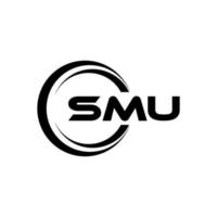 diseño del logotipo de la letra smu en la ilustración. logotipo vectorial, diseños de caligrafía para logotipo, afiche, invitación, etc. vector