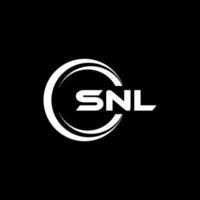 SNL letter logo design in illustration. Vector logo, calligraphy designs for logo, Poster, Invitation, etc.