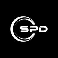 SPD letter logo design in illustration. Vector logo, calligraphy designs for logo, Poster, Invitation, etc.