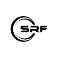 SRF letter logo design in illustration. Vector logo, calligraphy designs for logo, Poster, Invitation, etc.