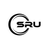 SRU letter logo design in illustration. Vector logo, calligraphy designs for logo, Poster, Invitation, etc.