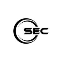 SEC letter logo design in illustration. Vector logo, calligraphy designs for logo, Poster, Invitation, etc.