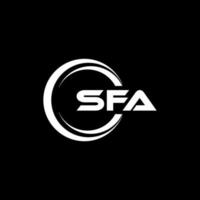 diseño de logotipo de letra sfa en ilustración. logotipo vectorial, diseños de caligrafía para logotipo, afiche, invitación, etc. vector