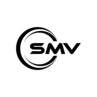 SMV letter logo design in illustration. Vector logo, calligraphy designs for logo, Poster, Invitation, etc.