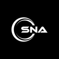SNA letter logo design in illustration. Vector logo, calligraphy designs for logo, Poster, Invitation, etc.