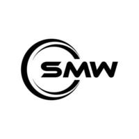 SMW letter logo design in illustration. Vector logo, calligraphy designs for logo, Poster, Invitation, etc.