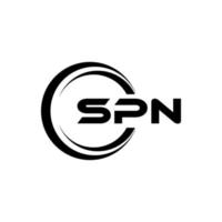 SPN letter logo design in illustration. Vector logo, calligraphy designs for logo, Poster, Invitation, etc.