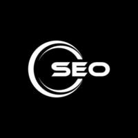 SEO letter logo design in illustration. Vector logo, calligraphy designs for logo, Poster, Invitation, etc.