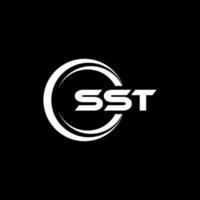 SST letter logo design in illustration. Vector logo, calligraphy designs for logo, Poster, Invitation, etc.