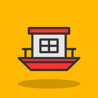 Houseboat Vector Icon Design