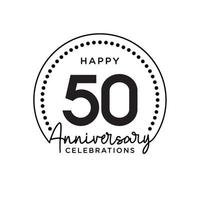 50 years anniversary. Anniversary template design concept, monochrome, design for event, invitation card, greeting card, banner, poster, flyer, book cover and print. Vector Eps10