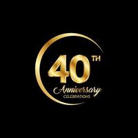 40 years anniversary. Anniversary template design concept with golden number , design for event, invitation card, greeting card, banner, poster, flyer, book cover and print. Vector Eps10