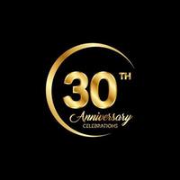 30 years anniversary. Anniversary template design concept with golden number , design for event, invitation card, greeting card, banner, poster, flyer, book cover and print. Vector Eps10