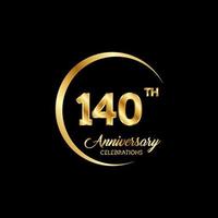 140 años aniversario. aniversario modelo diseño concepto con dorado número , diseño para evento, invitación tarjeta, saludo tarjeta, bandera, póster, volantes, libro cubrir y impresión. vector eps10