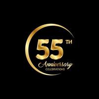 55 years anniversary. Anniversary template design concept with golden number , design for event, invitation card, greeting card, banner, poster, flyer, book cover and print. Vector Eps10