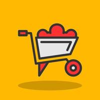 Wheelbarrow Vector Icon Design