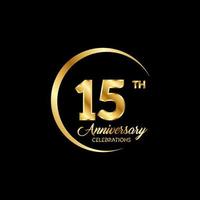 15 years anniversary. Anniversary template design concept with golden number , design for event, invitation card, greeting card, banner, poster, flyer, book cover and print. Vector Eps10