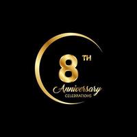 8 years anniversary. Anniversary template design concept with golden number , design for event, invitation card, greeting card, banner, poster, flyer, book cover and print. Vector Eps10