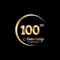 100 years anniversary. Anniversary template design concept with golden number , design for event, invitation card, greeting card, banner, poster, flyer, book cover and print. Vector Eps10