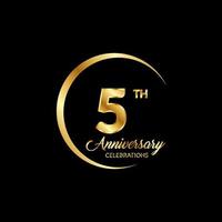 5 years anniversary. Anniversary template design concept with golden number , design for event, invitation card, greeting card, banner, poster, flyer, book cover and print. Vector Eps10