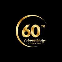 60 years anniversary. Anniversary template design concept with golden number , design for event, invitation card, greeting card, banner, poster, flyer, book cover and print. Vector Eps10