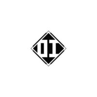 Monogram logo design with diamond square shape vector