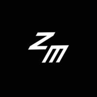 ZM logo monogram with up to down style modern design template vector