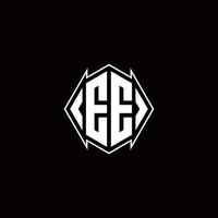 EE Logo monogram with shield shape designs template vector