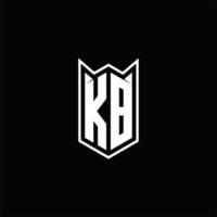 KB Logo monogram with shield shape designs template vector