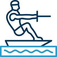 Barefoot Skiing Vector Icon Design