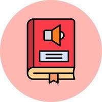 icono de vector de libro de audio