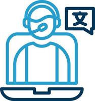 Online Language Teacher Vector Icon Design