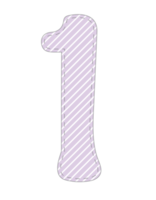 Cute Pastel Number png