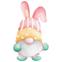 Watercolor cute easter gnome, bunny gnome, Rabbit Gnome Easter Elements png