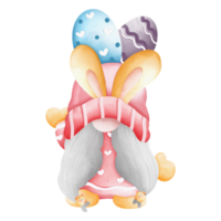 Watercolor cute easter gnome, bunny gnome, Rabbit Gnome Easter Elements png