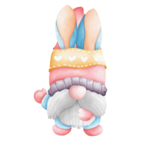 acquerello carino Pasqua gnomo, coniglietto gnomo, coniglio gnomo Pasqua elementi png