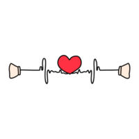 cute heart with heartbeat, heart pulse, Valentine Element png