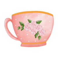 Aquarell Rose Becher, Valentinstag Tag Becher, Becher von Liebe, Valentinstag Element png