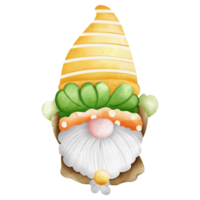 vattenfärg söt gnome st patrick, helgon patrick dag, digital målning vattenfärg illustration png