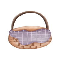 Watercolor straw basket, farming concept png